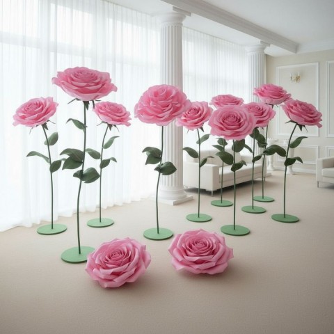 Ростовой цветок из бумаги "Роза розовая"